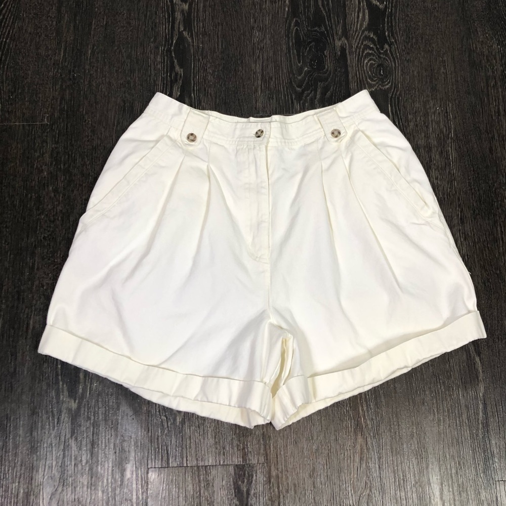 Vintage Marsh Landing Pleated High-Waisted Mom Shorts
